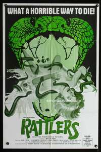 k557 RATTLERS one-sheet movie poster '75 wild snake eats sexy girl image!