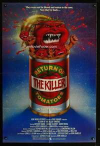 k567 RETURN OF THE KILLER TOMATOES one-sheet movie poster '88 wacky image!