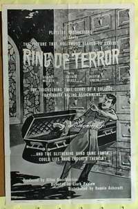 k569 RING OF TERROR one-sheet movie poster '60 fraternity hazing horror!