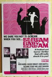 k582 SCREAM BABY SCREAM one-sheet movie poster '69 freaked out drugs!