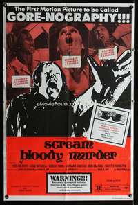 k584 SCREAM BLOODY MURDER one-sheet movie poster '73 Gore-Nography!
