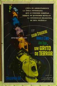 k585 SCREAM OF FEAR Spanish/U.S. one-sheet movie poster '61 Hammer, Susan Strasberg