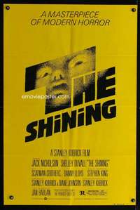 k589 SHINING re-strike 1sh '80s Stephen King & Stanley Kubrick, Jack Nicholson, Saul Bass art!