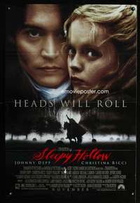 k595 SLEEPY HOLLOW DS advance one-sheet movie poster '99 Johnny Depp, Ricci