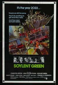 k602 SOYLENT GREEN one-sheet movie poster '73 Charlton Heston, Solie art!