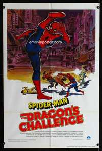 k609 SPIDER-MAN & THE DRAGON'S CHALLENGE one-sheet movie poster '80 Marvel!