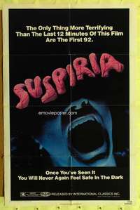 k629 SUSPIRIA one-sheet movie poster '77 classic Dario Argento horror!