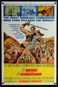 k630 SWORD OF THE CONQUEROR one-sheet movie poster '62 Jack Palance