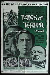 k632 TALES OF TERROR one-sheet movie poster '62 Peter Lorre, Vincent Price