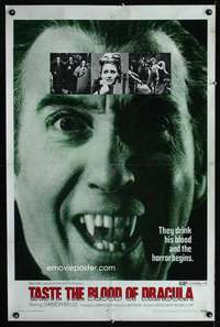 k635 TASTE THE BLOOD OF DRACULA one-sheet movie poster '70 Christopher Lee