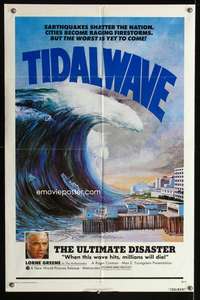 k646 TIDAL WAVE one-sheet movie poster '75 ultimate disaster in Tokyo!