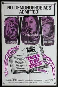 k657 TWICE TOLD TALES one-sheet movie poster '63 Vincent Price horror!