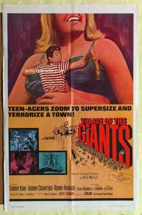 k675 VILLAGE OF THE GIANTS one-sheet movie poster '65 great sci-fi image!