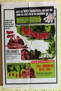 k702 WITCHCRAFT/HORROR OF IT ALL one-sheet movie poster '64 eerie!