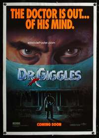 m259 DR GIGGLES linen teaser one-sheet movie poster '92 wacky horror comedy!