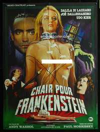 m095 ANDY WARHOL'S FRANKENSTEIN French one-panel movie poster R83 sexy art!