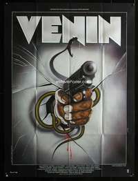 m101 VENOM French one-panel movie poster '82 Klaus Kinski, cool Landi art!
