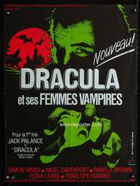 m092 DRACULA French 23x31 movie poster '73 vampire Jack Palance!