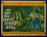 m001 DAY THE EARTH STOOD STILL half-sheet movie poster '51 classic!