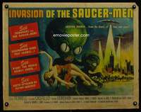 m004 INVASION OF THE SAUCER MEN half-sheet movie poster '57 best AIP!
