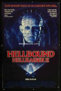 m234 HELLRAISER 2 one-sheet movie poster '88 great Pinhead close up!
