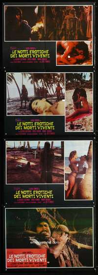 m136 EROTIC NIGHTS OF THE LIVING DEAD 4 Italian photobustas movie poster '80