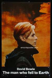 m239 MAN WHO FELL TO EARTH one-sheet movie poster '76 David Bowie profile!