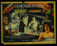 m281 ROBOT VS THE AZTEC MUMMY Mexican LC movie poster '57 funky!
