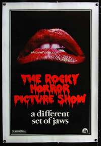 m268 ROCKY HORROR PICTURE SHOW linen teaser one-sheet movie poster '75 lips!