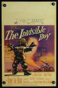 m036 INVISIBLE BOY window card movie poster '57 Robby the Robot, sci-fi!