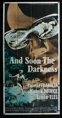 p185 AND SOON THE DARKNESS English three-sheet movie poster '70 Franklin