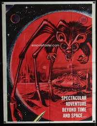 p225 ANGRY RED PLANET top 2/3 three-sheet movie poster '60 bat-rat-spider!