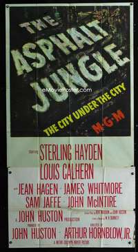p226 ASPHALT JUNGLE three-sheet movie poster '50 John Huston classic!