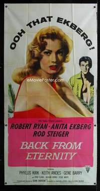 p228 BACK FROM ETERNITY three-sheet movie poster '56 ooh that Anita Ekberg!