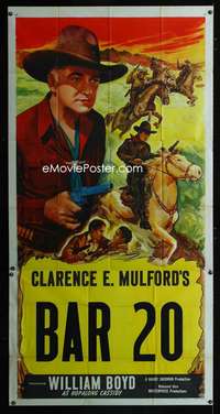 p232 HOPALONG CASSIDY stock 3sh '40s William Boyd, Hopalong Cassidy, Bar 20!