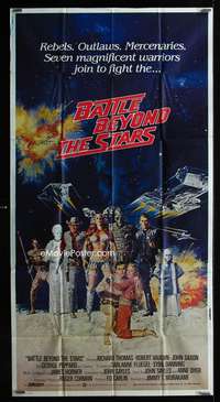 p235 BATTLE BEYOND THE STARS int'l three-sheet movie poster '80 Gary Meyer art!