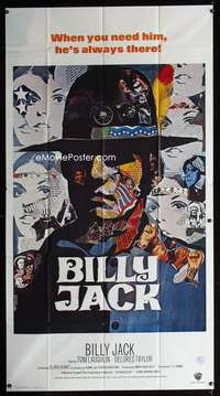 p245 BILLY JACK int'l three-sheet movie poster '71 Tom Laughlin, Iaia art!