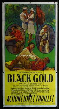 p247 BLACK GOLD three-sheet movie poster '27 Norman all-black epic!
