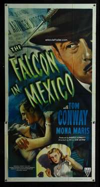 p302 FALCON IN MEXICO three-sheet movie poster '44 Tom Conway, film noir!
