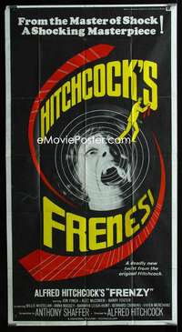 p320 FRENZY int'l three-sheet movie poster '72 Hitchcock, Anthony Shaffer