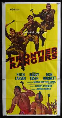 p322 FRONTIER RANGERS three-sheet movie poster '59 Keith Larsen, Buddy Ebsen