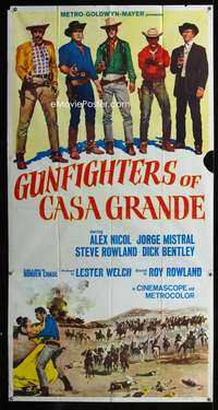 p348 GUNFIGHTERS OF CASA GRANDE three-sheet movie poster '64 Alex Nicol
