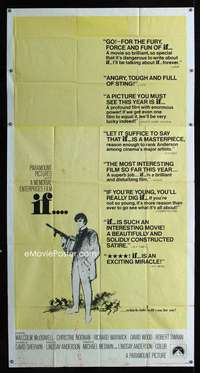 p372 IF int'l three-sheet movie poster '69 Lindsay Anderson, Malcolm McDowell