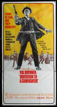 p378 INVITATION TO A GUNFIGHTER three-sheet movie poster '64 Yul Brynner