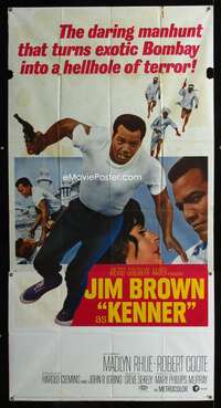 p390 KENNER three-sheet movie poster '68 Jim Brown, Ricky Cordell, Rhue