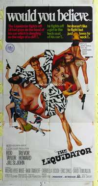 p405 LIQUIDATOR three-sheet movie poster '66 Rod Taylor, Bob Peak artwork!