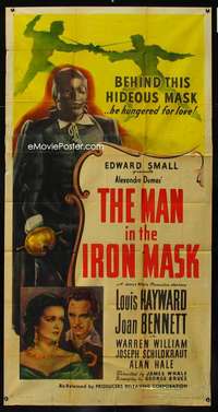 p415 MAN IN THE IRON MASK three-sheet movie poster R47 Louis Hayward