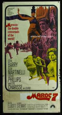 p420 MAROC 7 three-sheet movie poster '67 Gene Barry, Elsa Martinelli