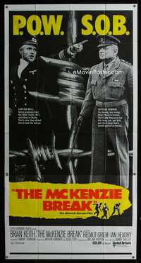 p425 McKENZIE BREAK int'l three-sheet movie poster '71 Brian Keith, World War II