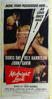 p427 MIDNIGHT LACE three-sheet movie poster '60 Doris Day, Rex Harrison